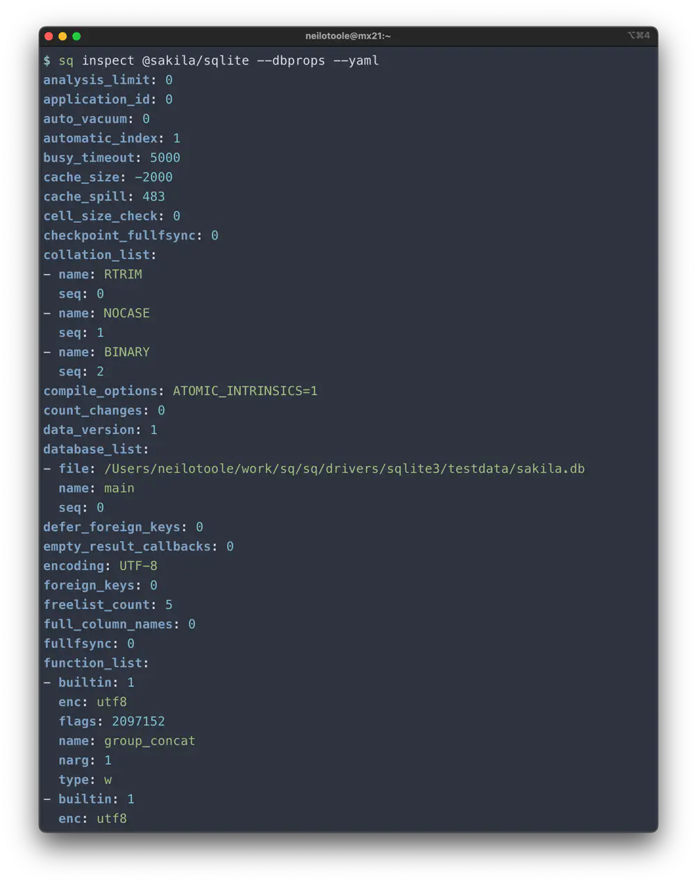 sq inspect source dbprops sqlite yaml
