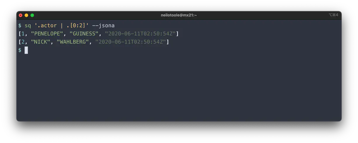 sq query jsona